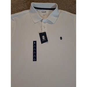 IZOD Men's White Large Advantage Performance Natural Stretch Short Sleeve Polo